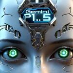 a close up of a robot's face as Gemini pro 1.5