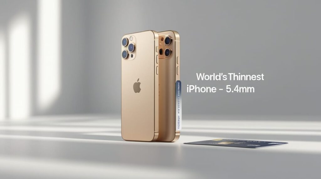 "iPhone 17 Air thickness comparison - slimmer than a credit card"